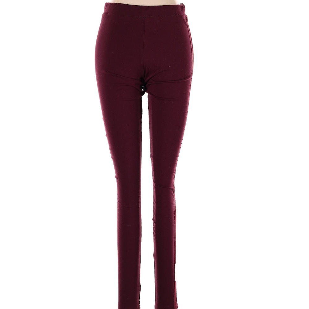 NWOT Adidas Maroon Leggings Trefoil Logo